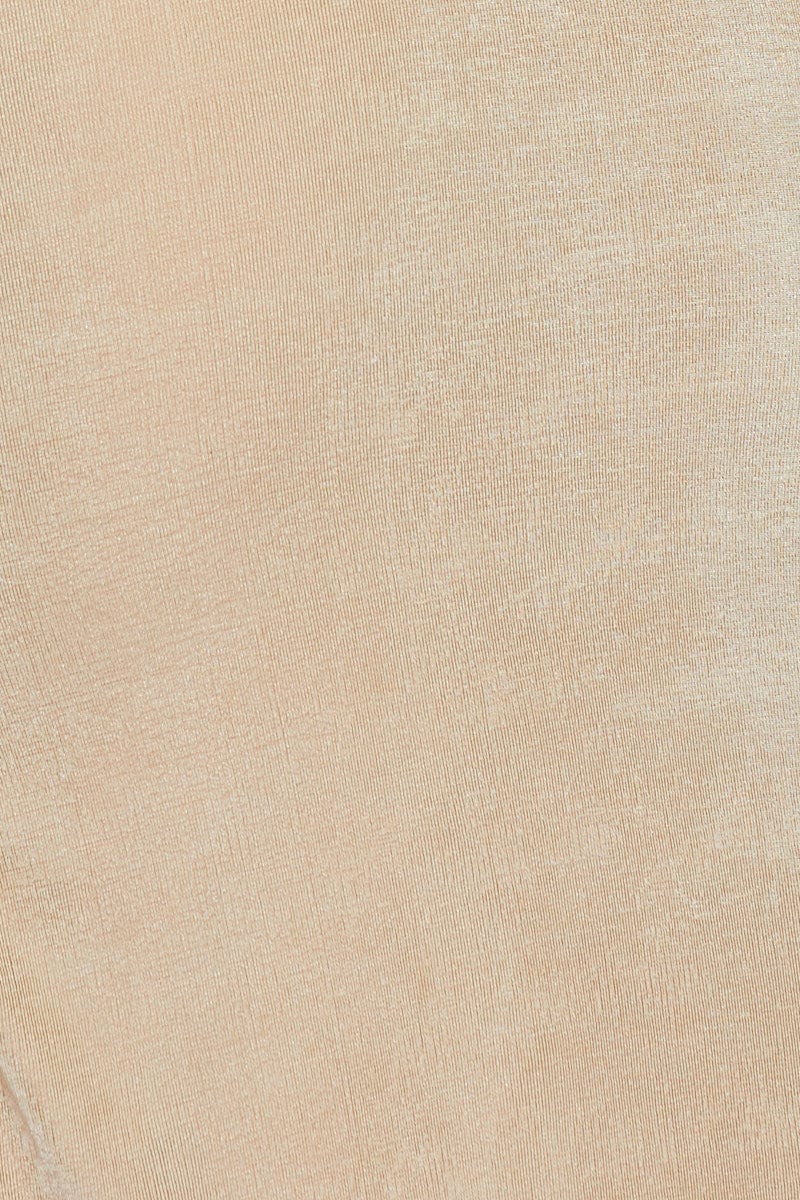 Beige Bodycon Dress Long Sleeve Evening - Image 6