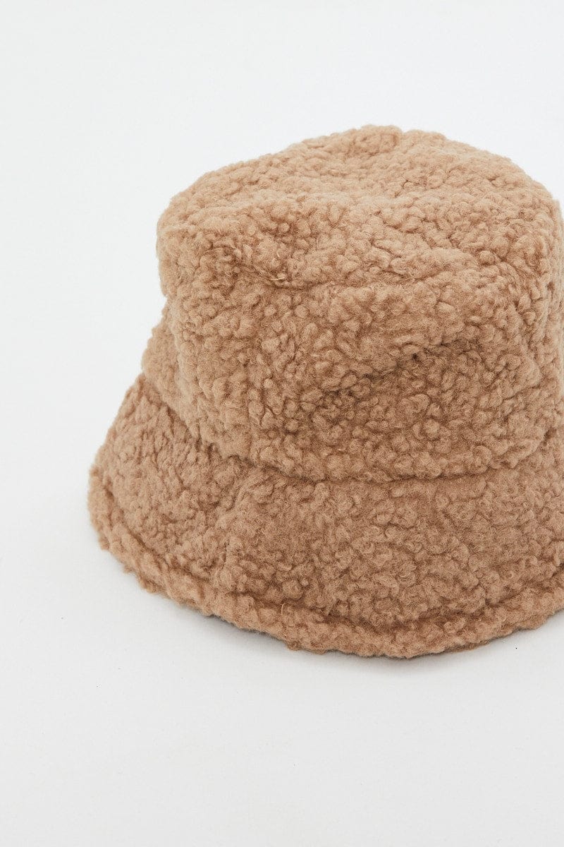 Beige Borg Bucket Hat - Image 4