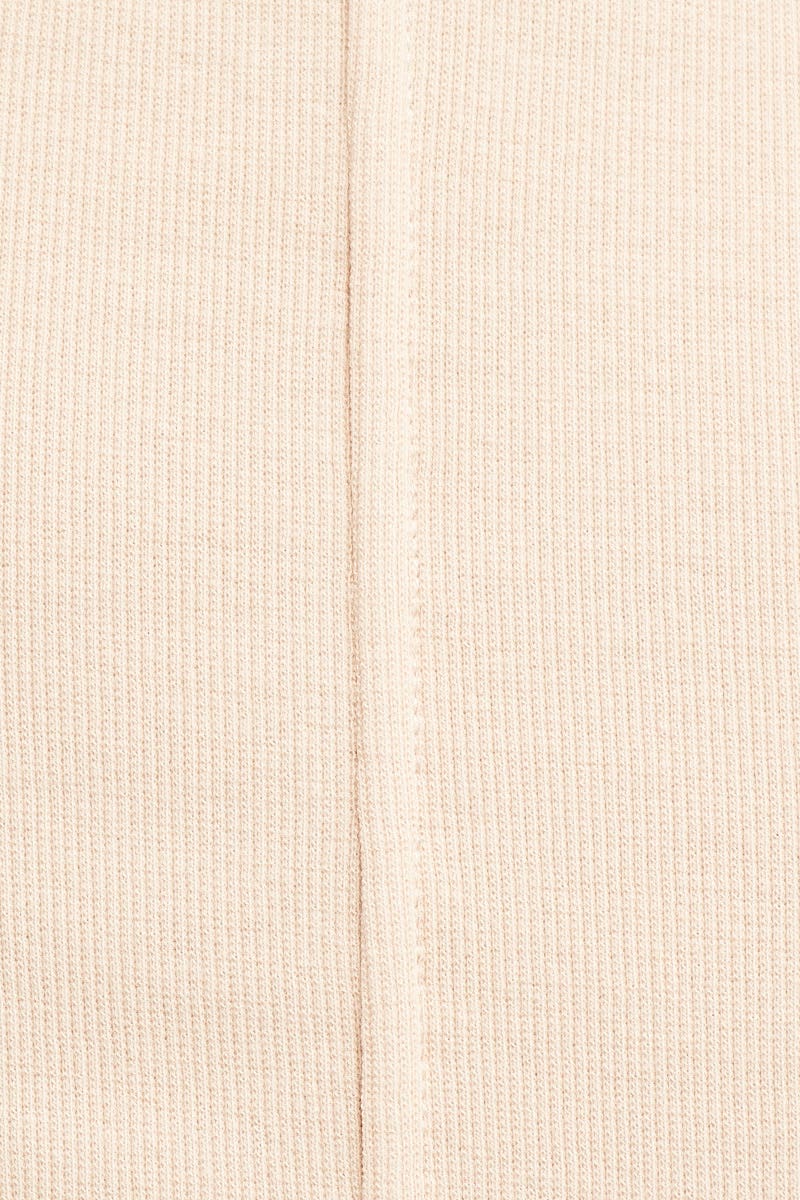 Beige Corset Crop Top Short Sleeve Square Neck - Image 6