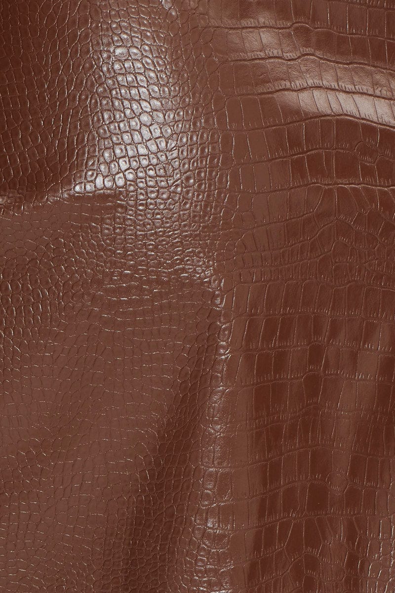 Beige Faux Leather Dress - Image 6
