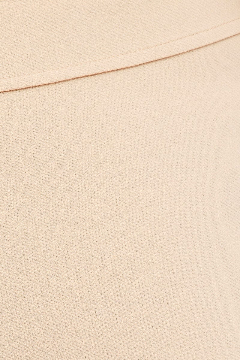Beige Flare Leg Pants High Rise - Image 6