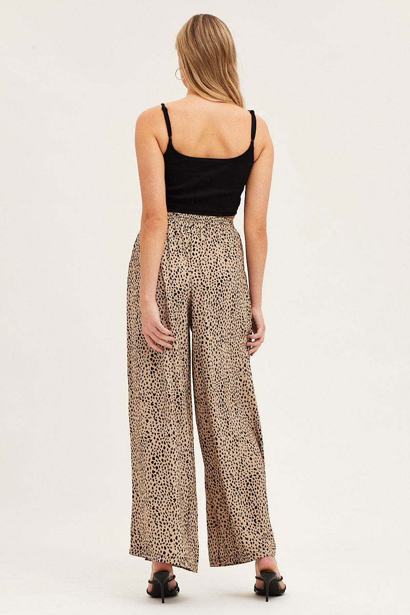 Beige Geo Wide Leg Pants - Image 5