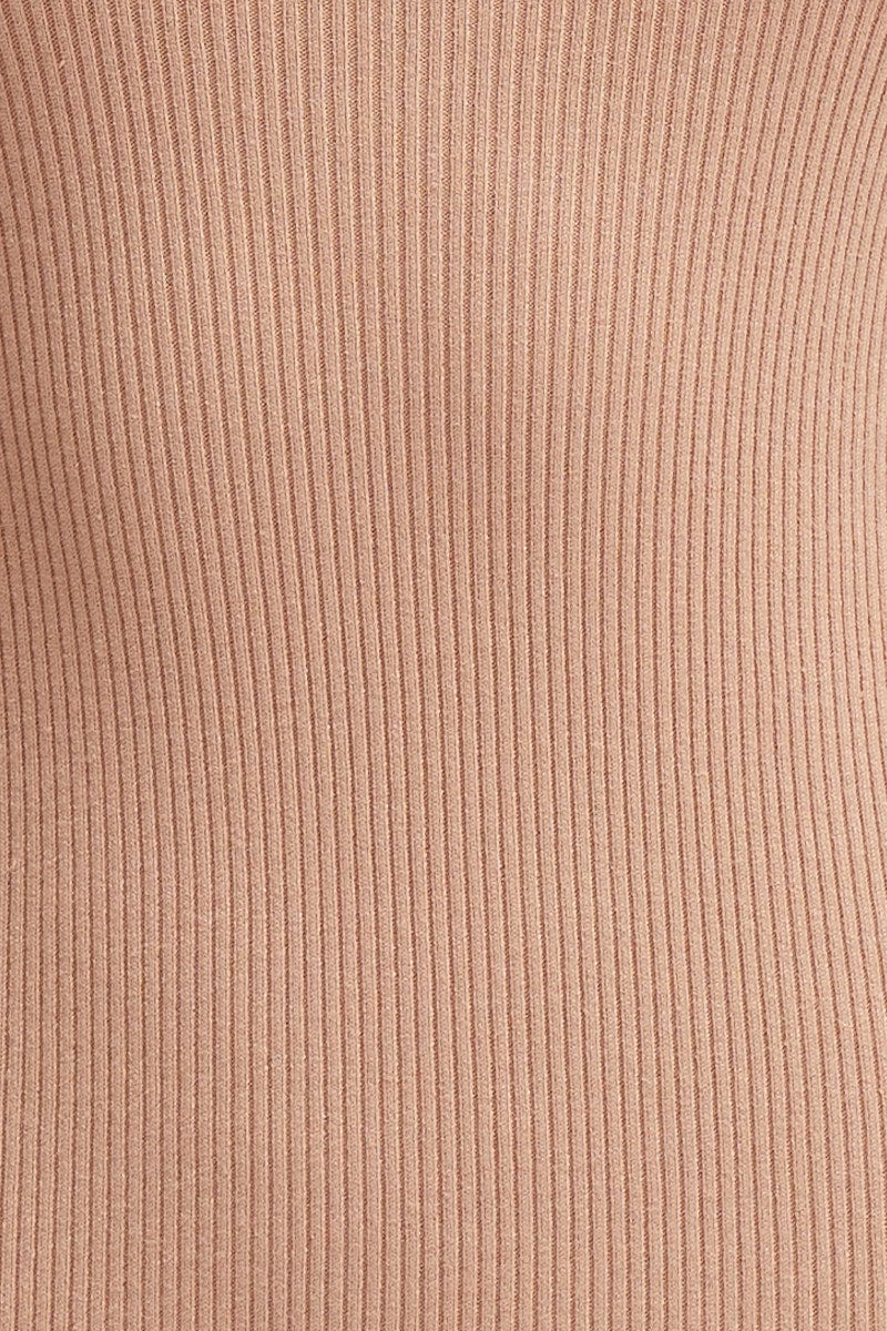 Beige Knit Dress Evening Midi - Image 6