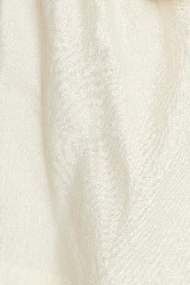 Beige Mini Dress Linen - Image 6