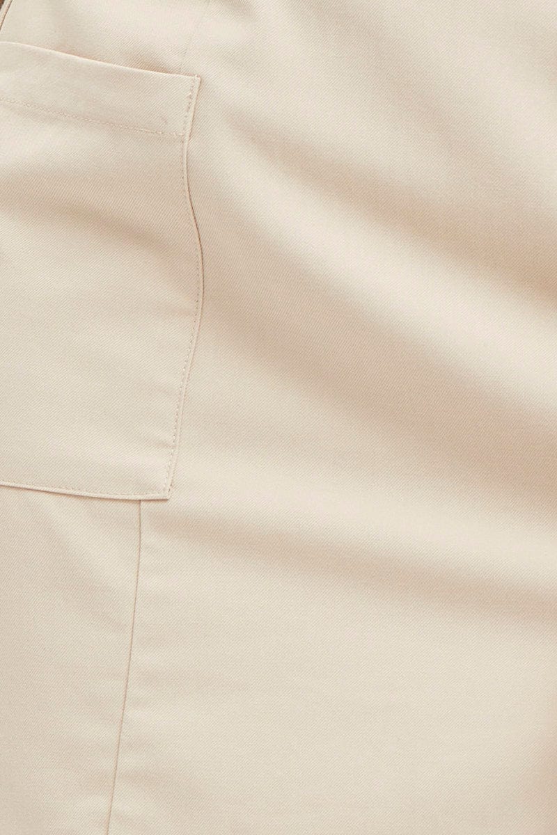 Beige Mini Skirt High Rise - Image 6