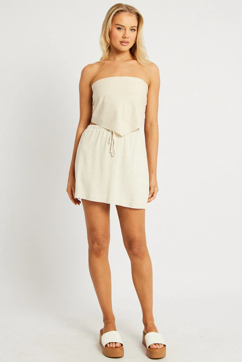 Beige Scarf Top - Image 2