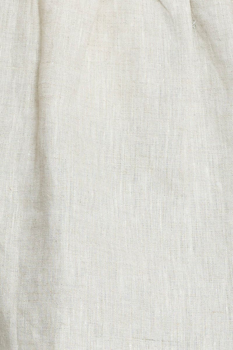 Beige Singlet Top Sleeveless Linen - Image 6