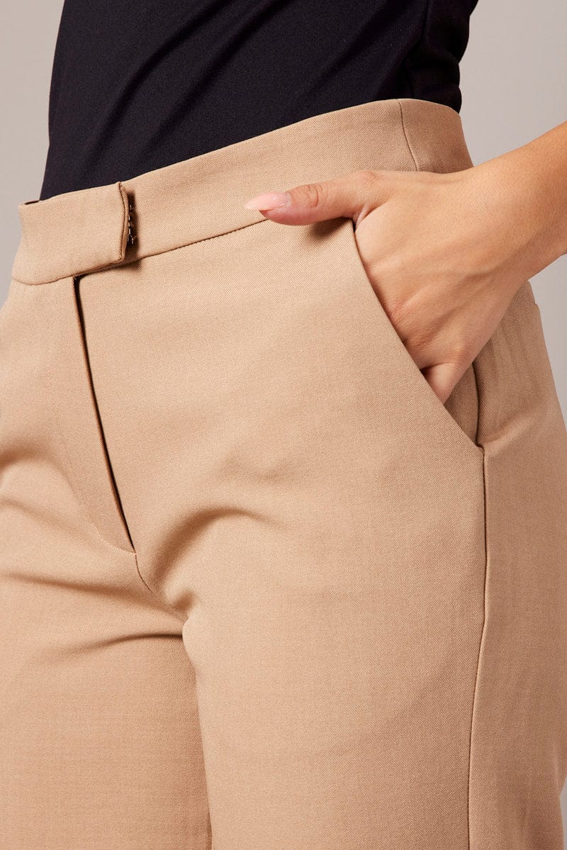 Beige Slim Pants Mid Rise - Image 6