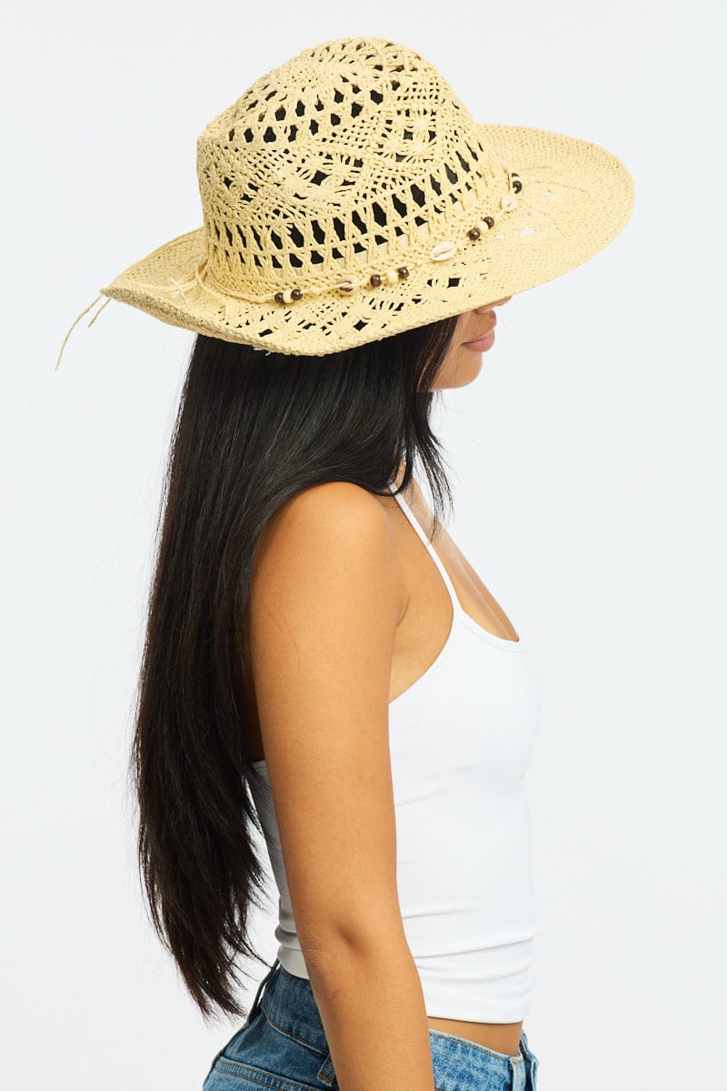 Beige Straw Cowboy Hat - Image 2