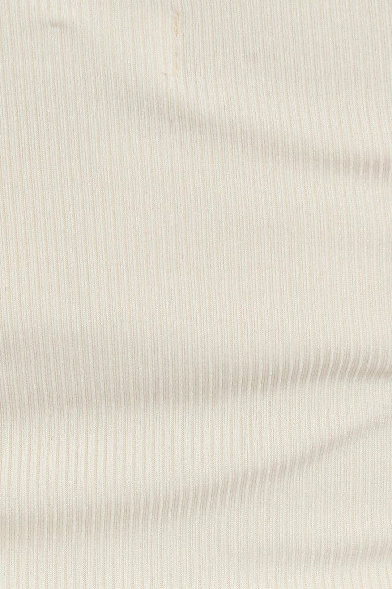 Beige Twist Front Ribbed Sleeveless Top - Image 6