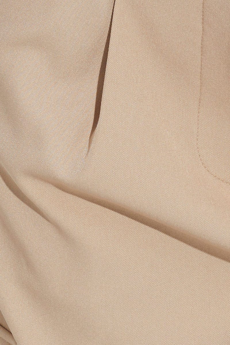 Beige Wide Leg Pants High Rise Cargo Tailored - Image 7