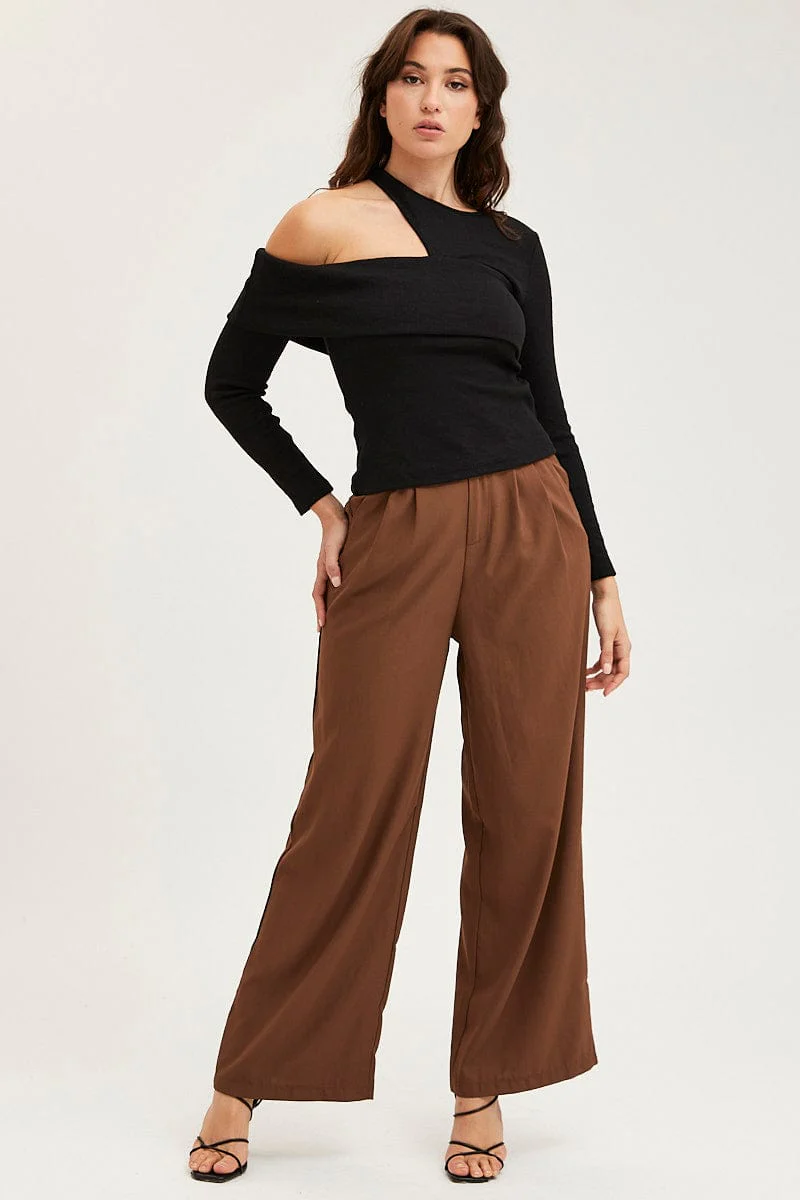 Black Asymmetric Top Long Sleeve - Image 2