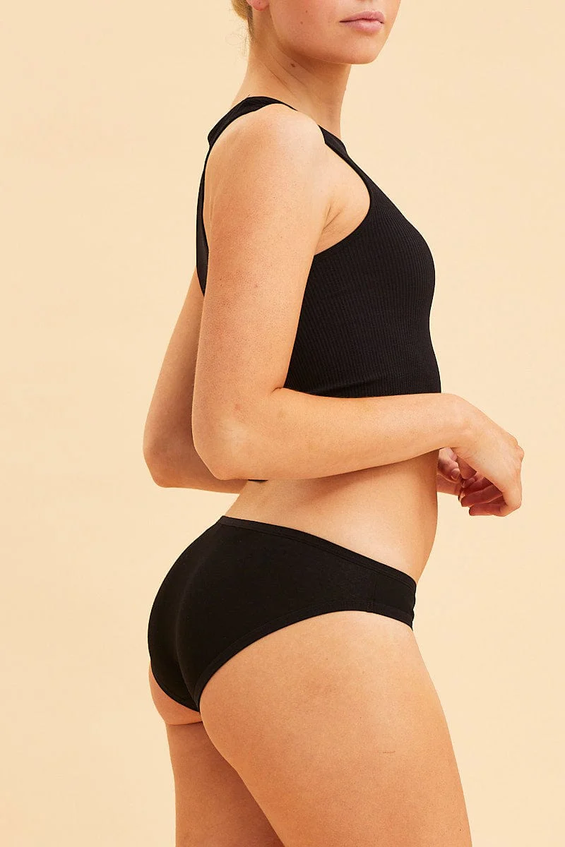 Black Bikini Brief Cotton Stretch - Image 5