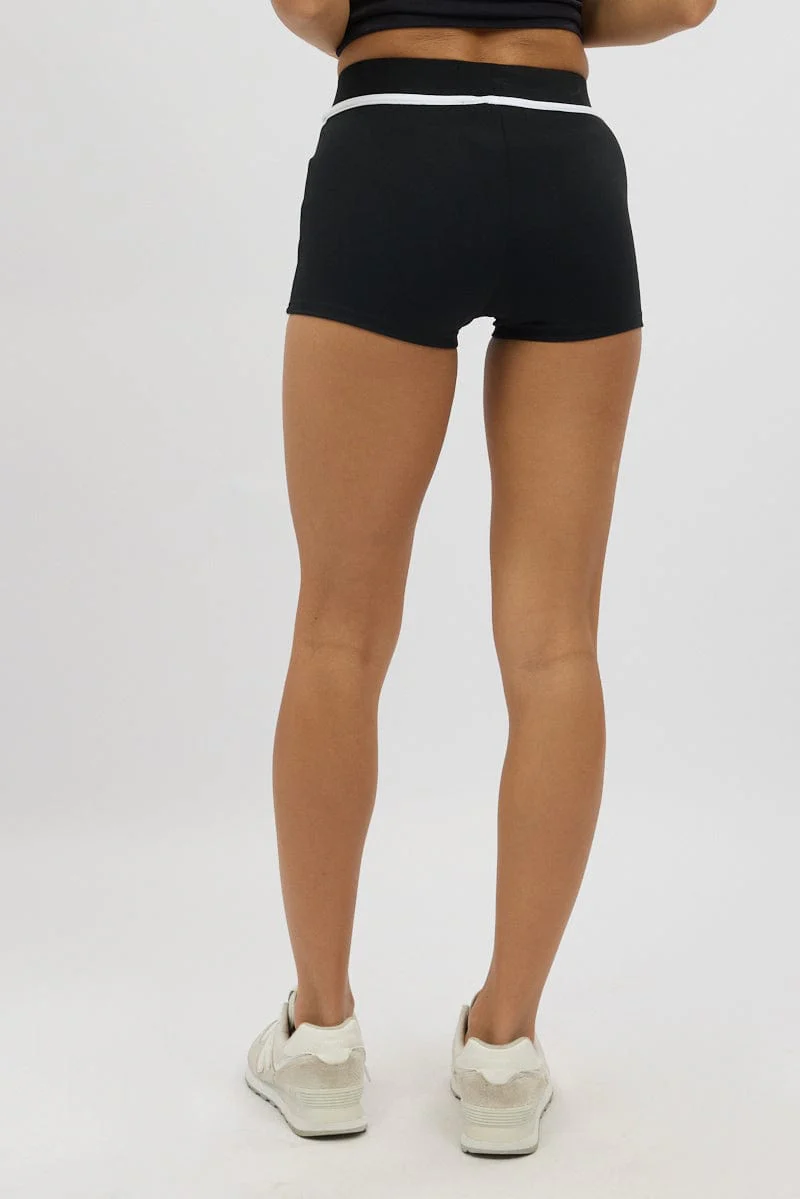 Black Binding Biker Short - Image 5