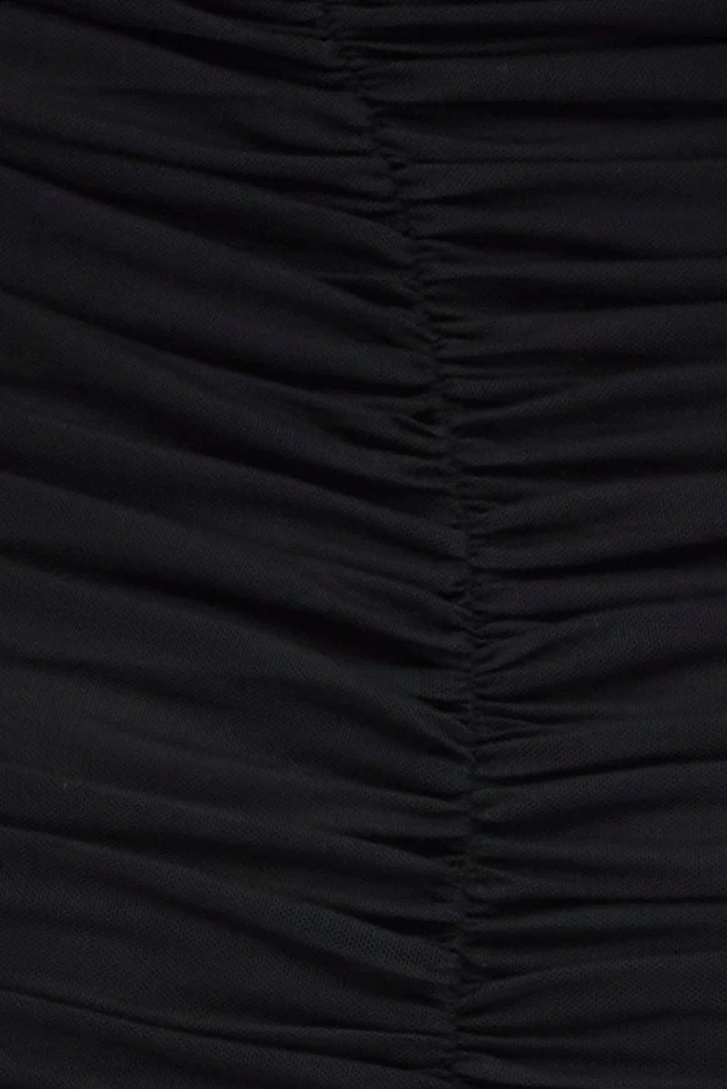 Black Bodycon Dress Corset Detail Mesh - Image 6