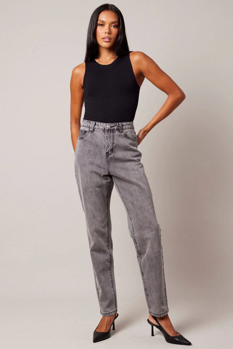 Black Bodysuit Sleeveless Crew Neck Seamless - Image 2