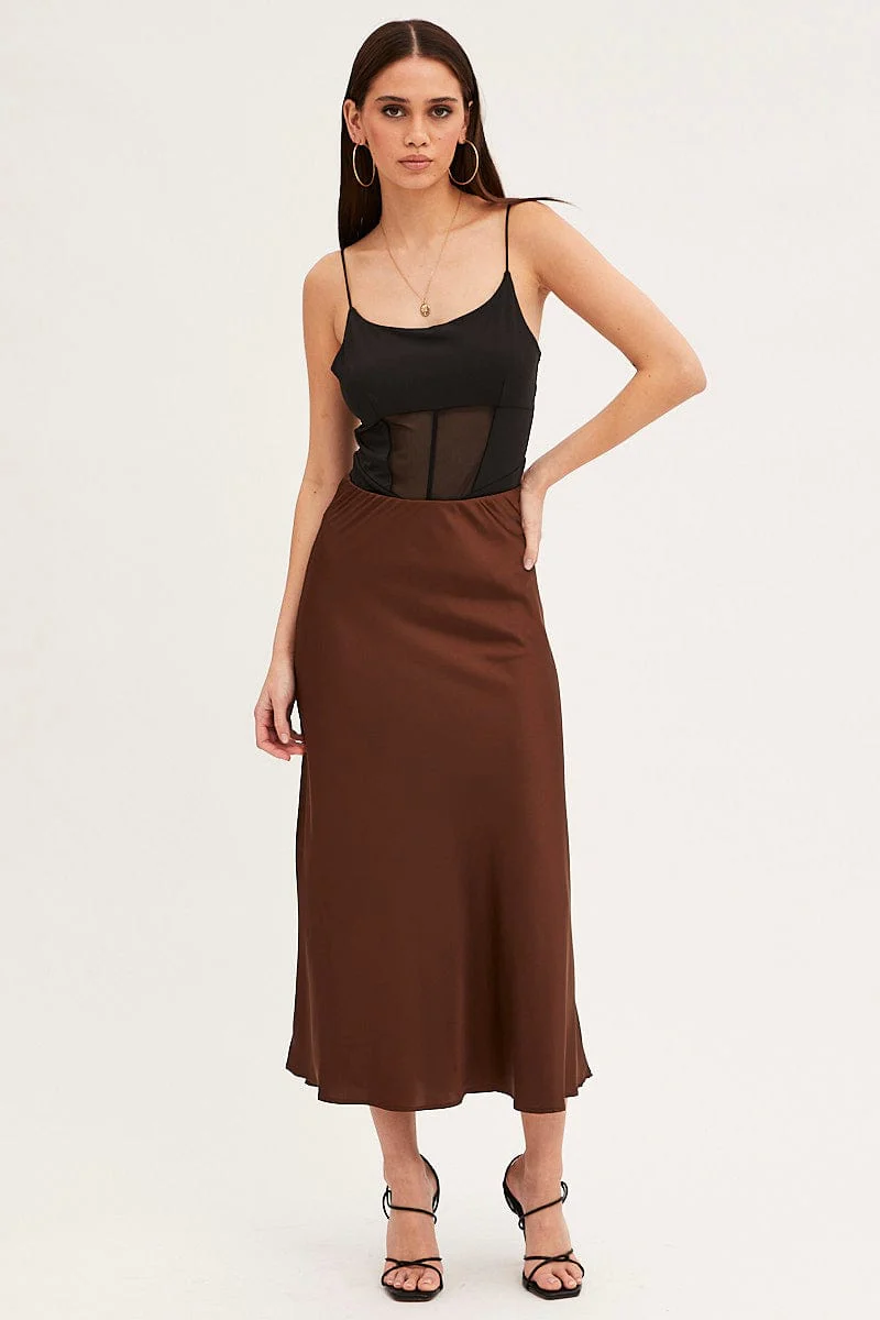 Black Bodysuit Sleeveless Scoop Neck Waist Detail - Image 3