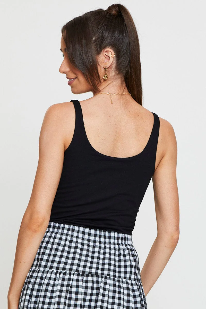 Black Bodysuit Sleeveless Square Neck - Image 5
