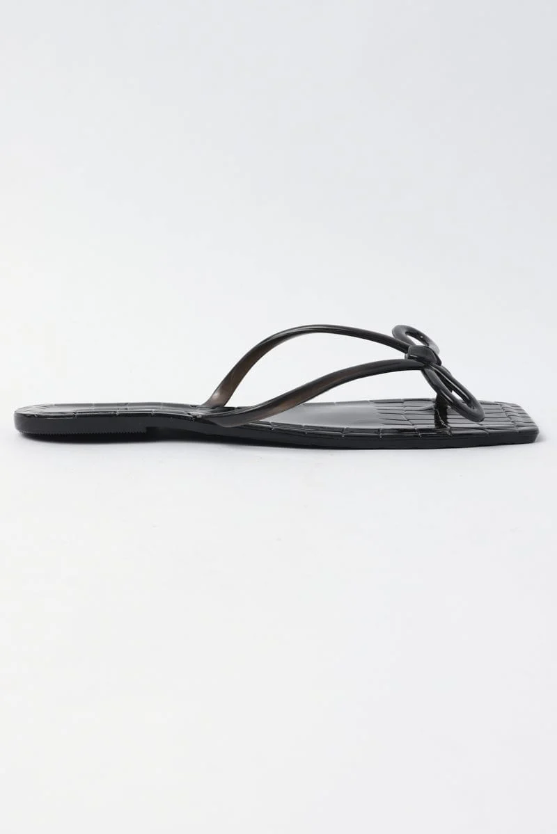 Black Bow Decor Slippers - Image 4