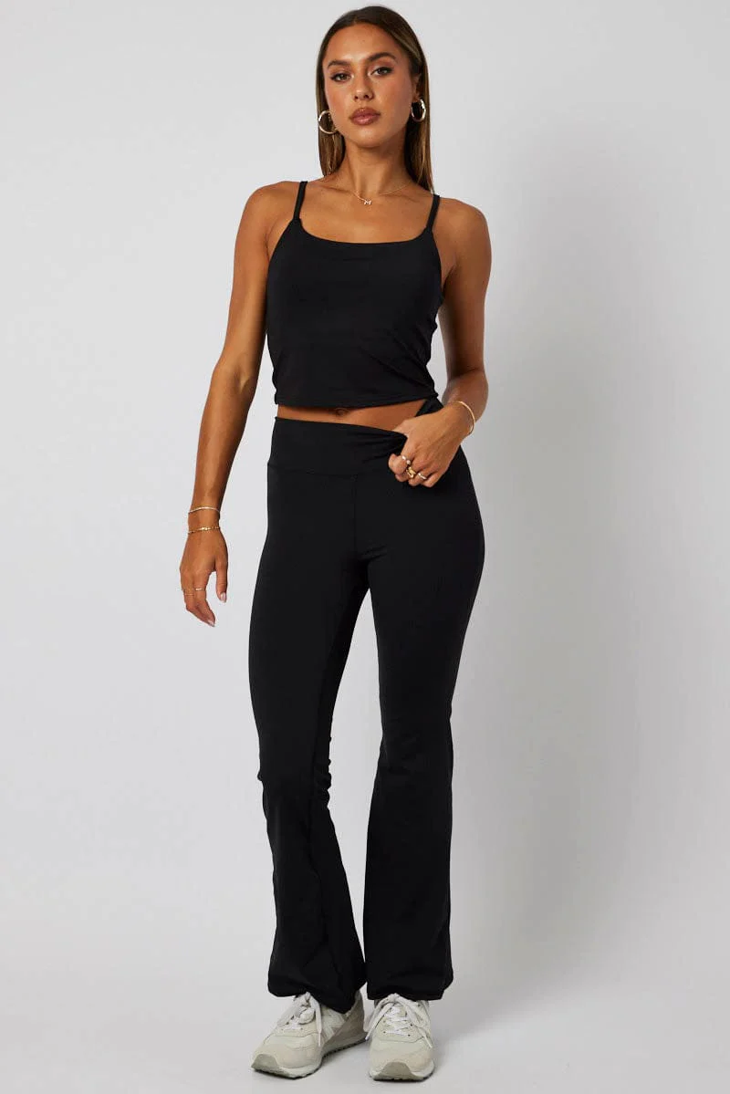 Black Bralette Round Neck Sleeveless Padded - Image 2