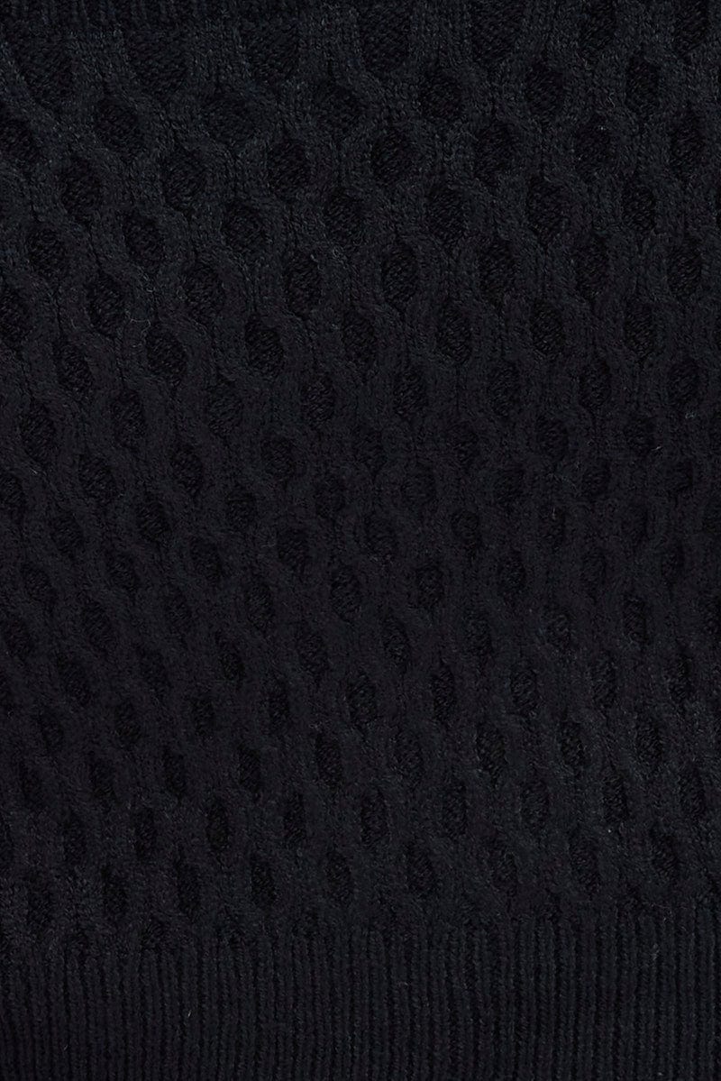 Black Cable Knit Shrug And Singlet Top Long Sleeve - Image 6