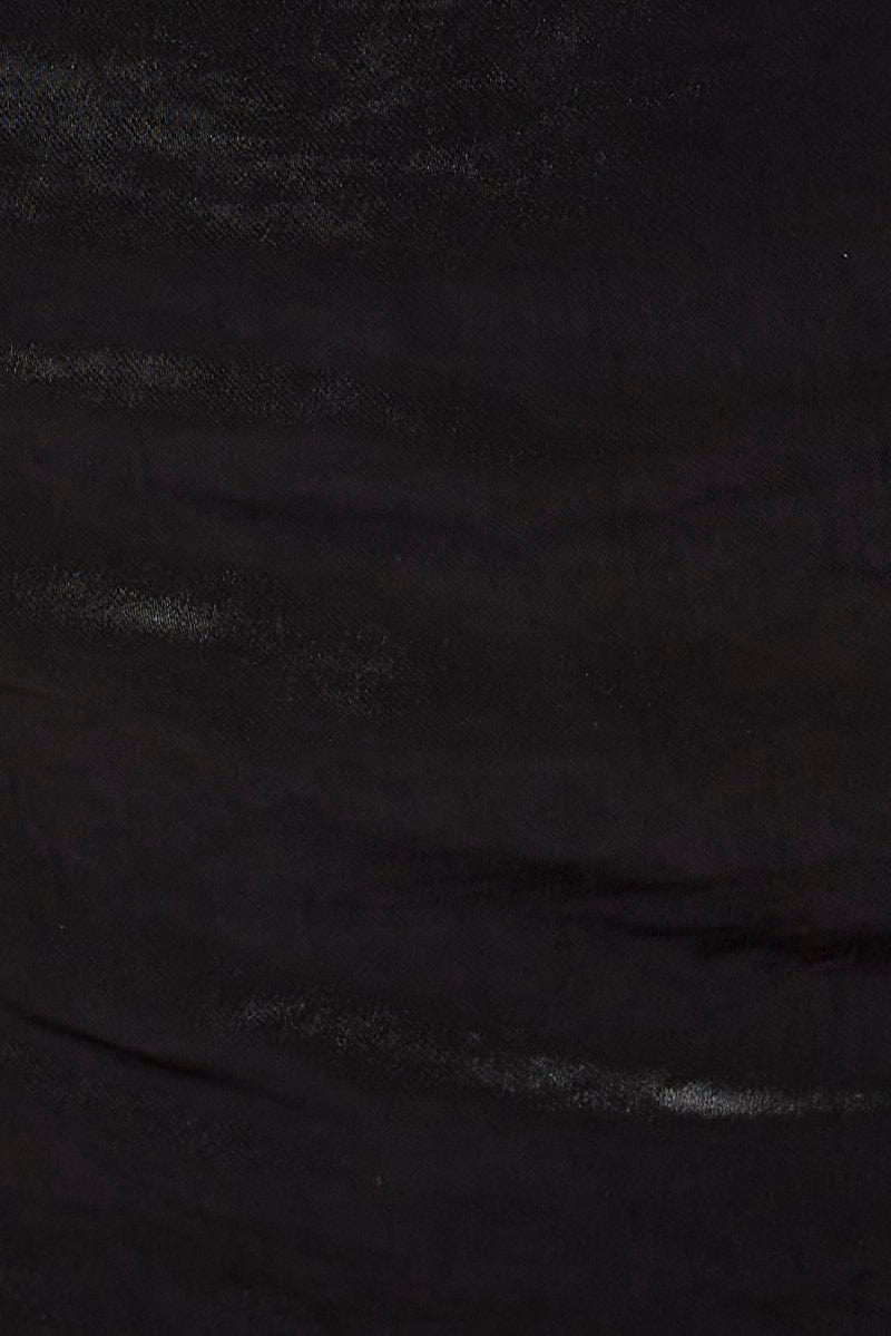 Black Cami Top Sleeveless Cowl Neck Crop Satin - Image 6