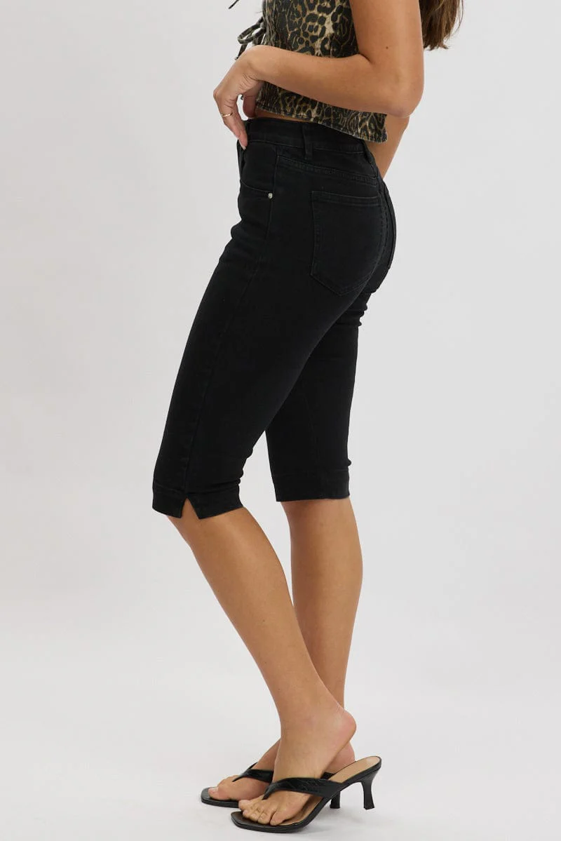 Black Capri Jeans Mid Rise - Image 4