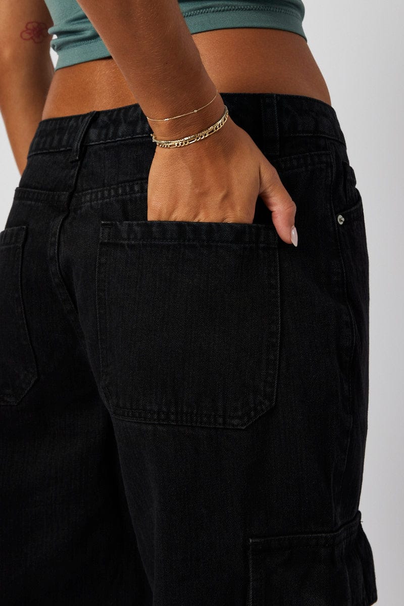 Black Cargo Jean Mid Rise - Image 6