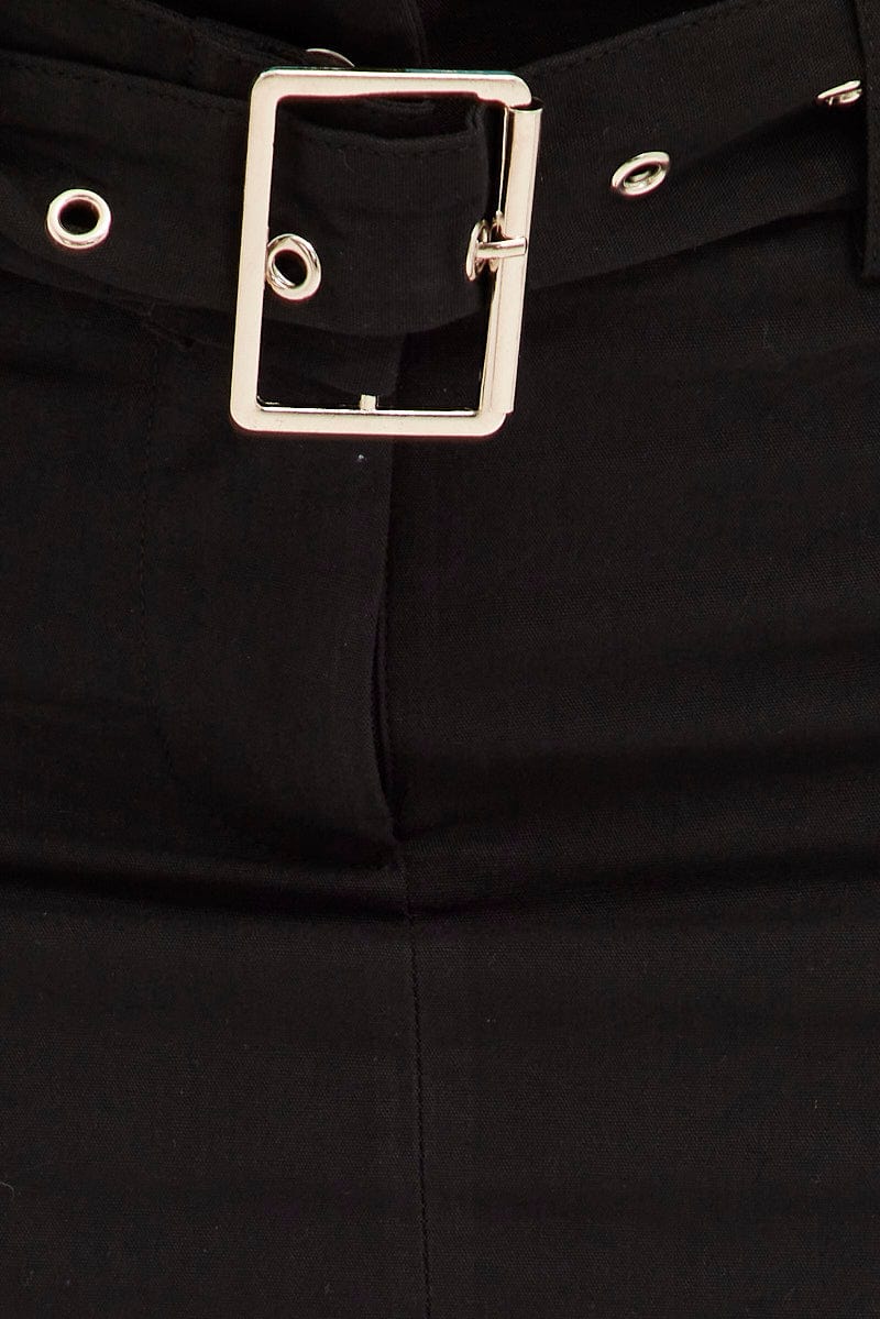 Black Cargo Skirt Mini Mid Rise - Image 6