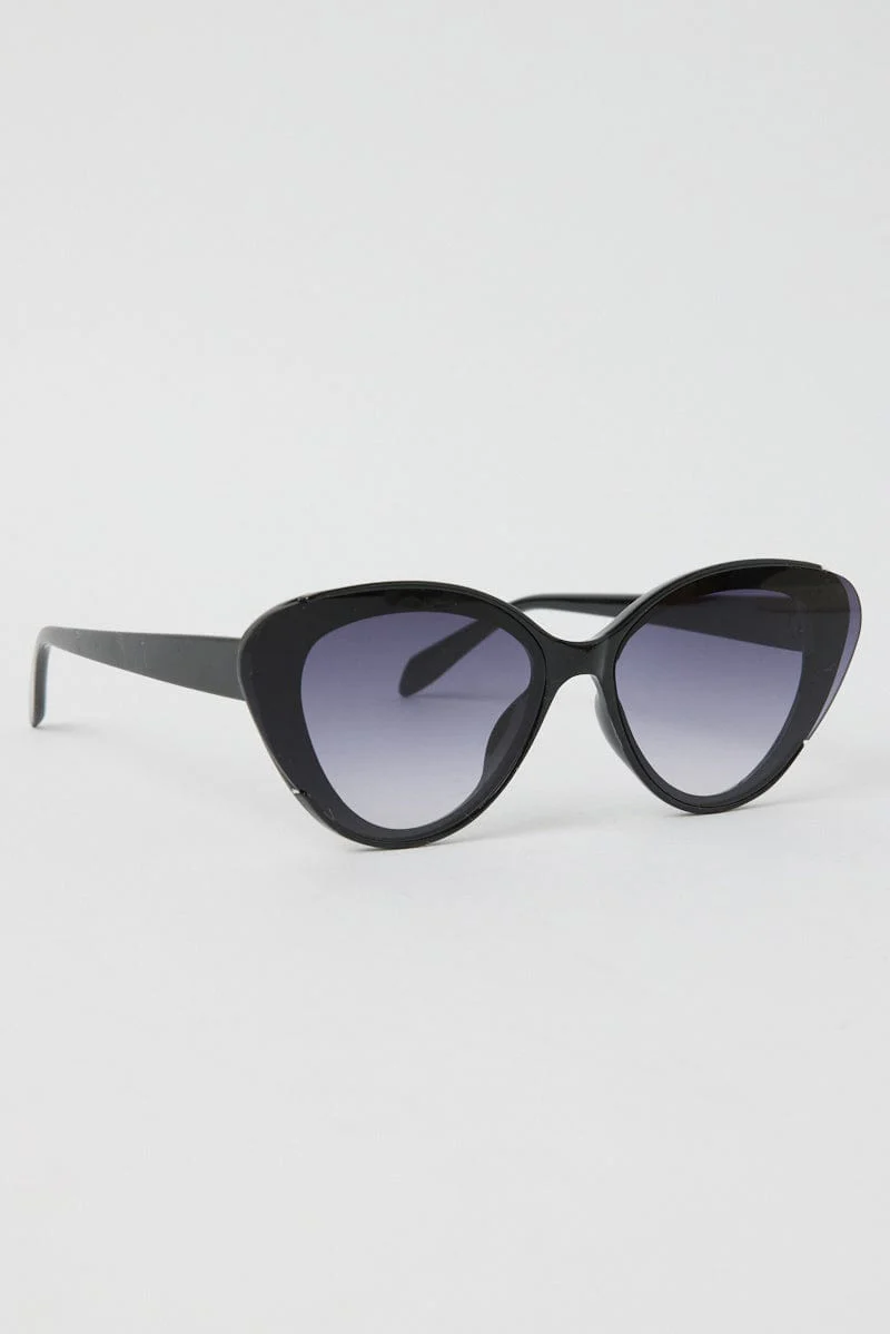 Black Cat Eye Sunglasses - Image 3