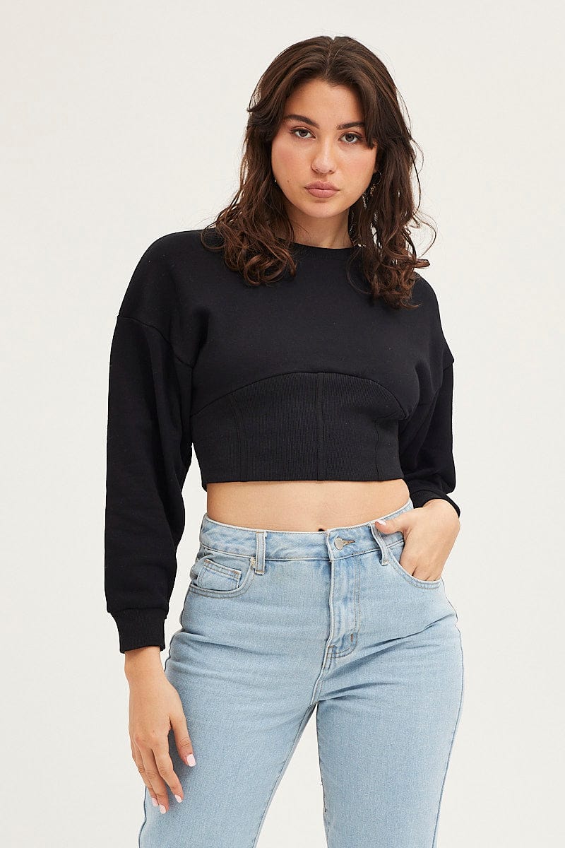 Black Corset Jumper Long Sleeve - Image 3