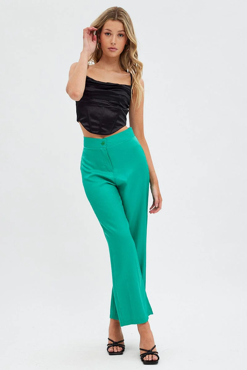 Black Corset Top Sleeveless Cowl Neck - Image 2