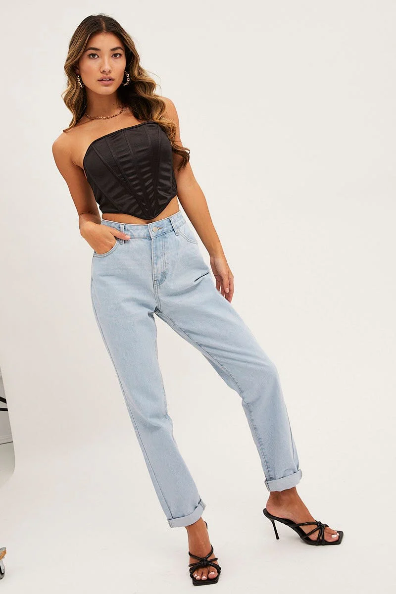 Black Corset Top Strapless - Image 2