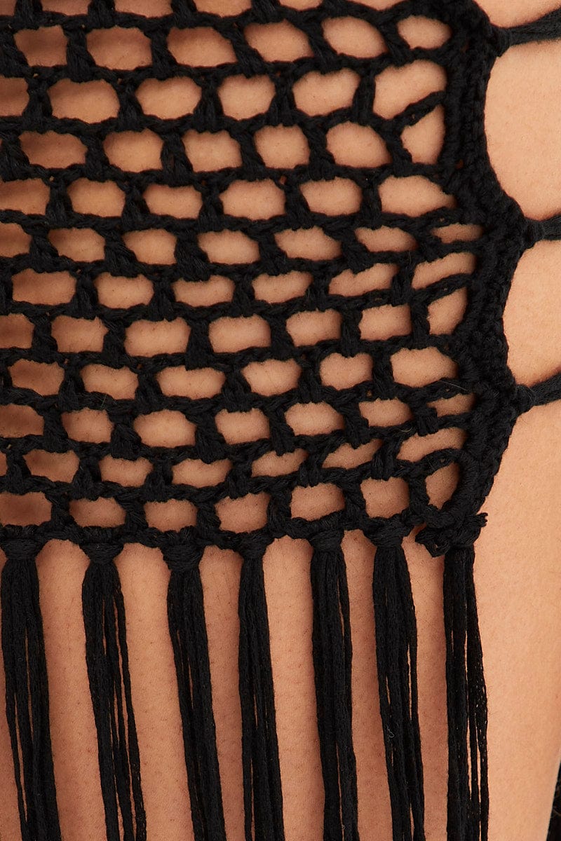 Black Crochet Beach Skirt - Image 6