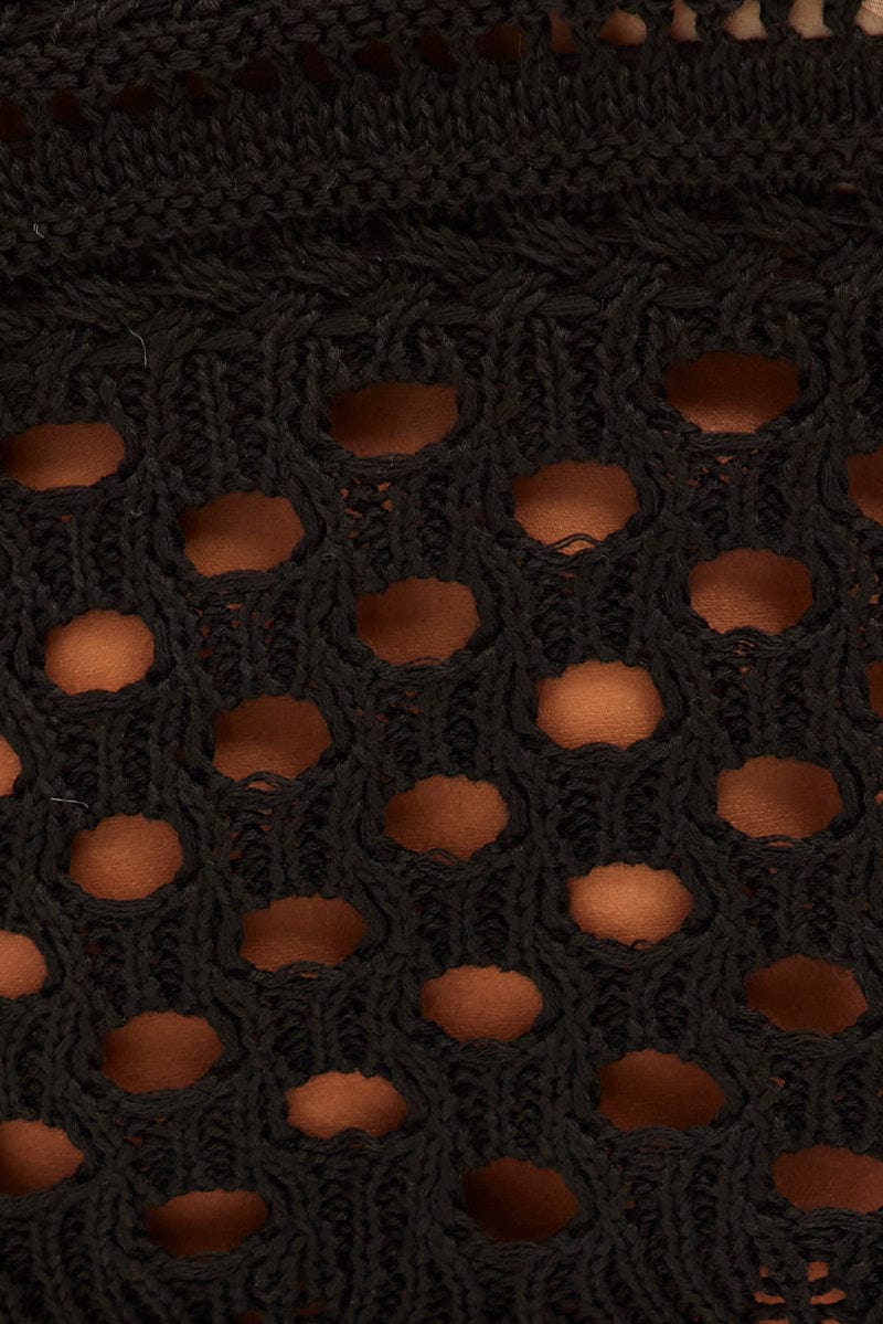 Black Crochet Knit Halter Neck Crop - Image 6