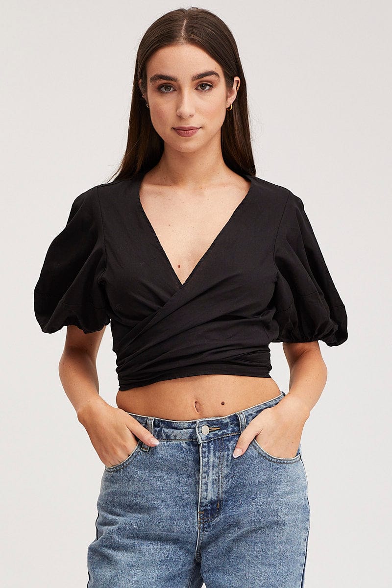 Black Crop Bolero Short Sleeve - Image 3