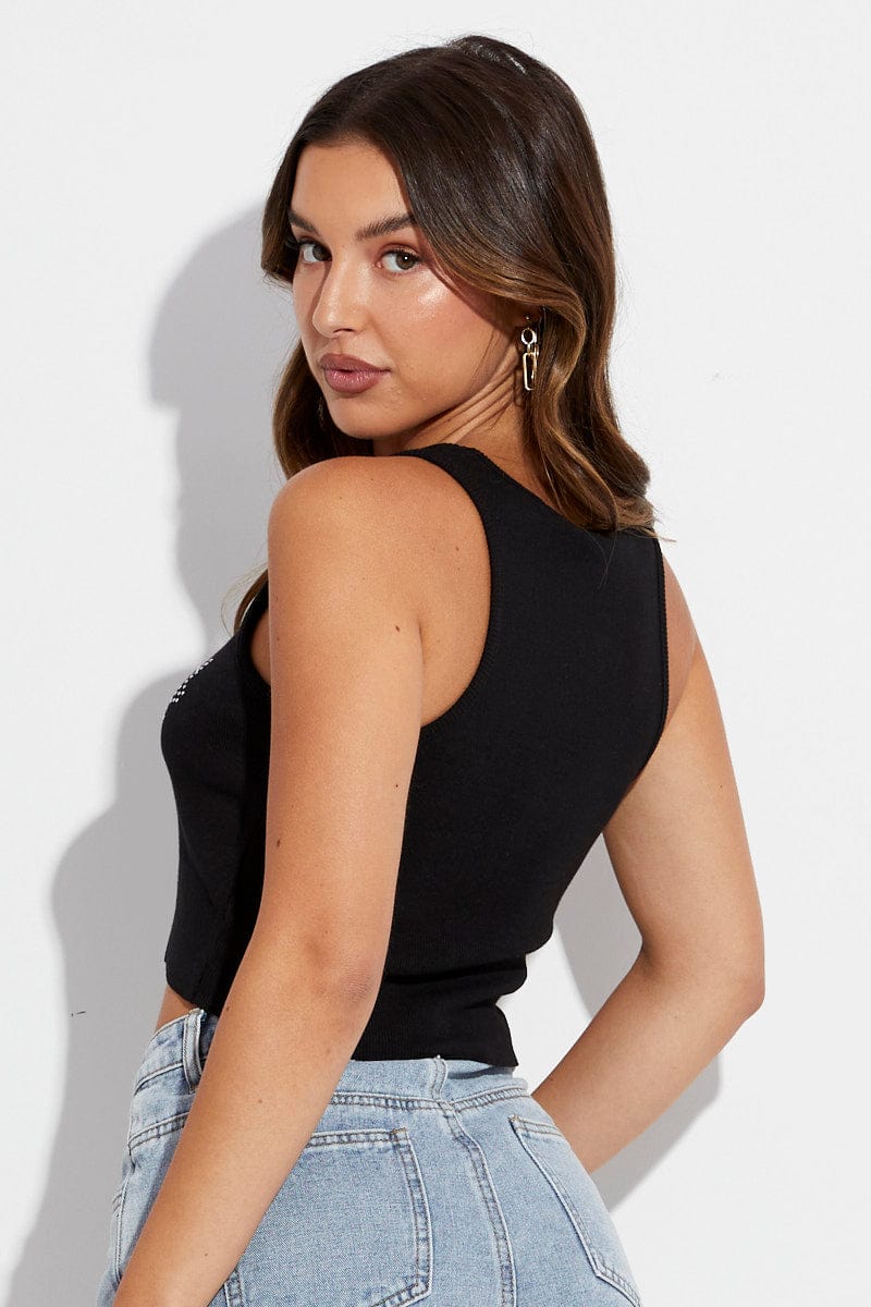 Black Crop Tank Sleeveless - Image 5