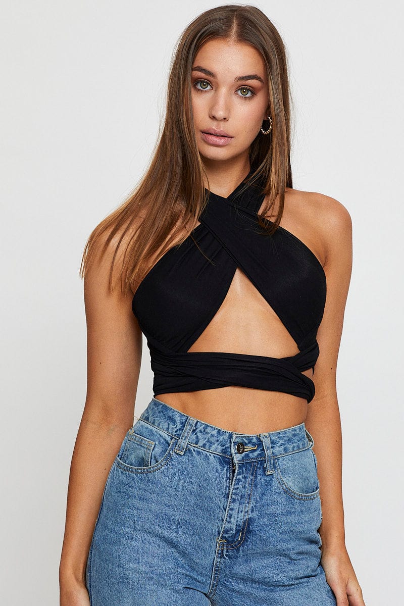 Black Crop Top Multi Way - Image 2