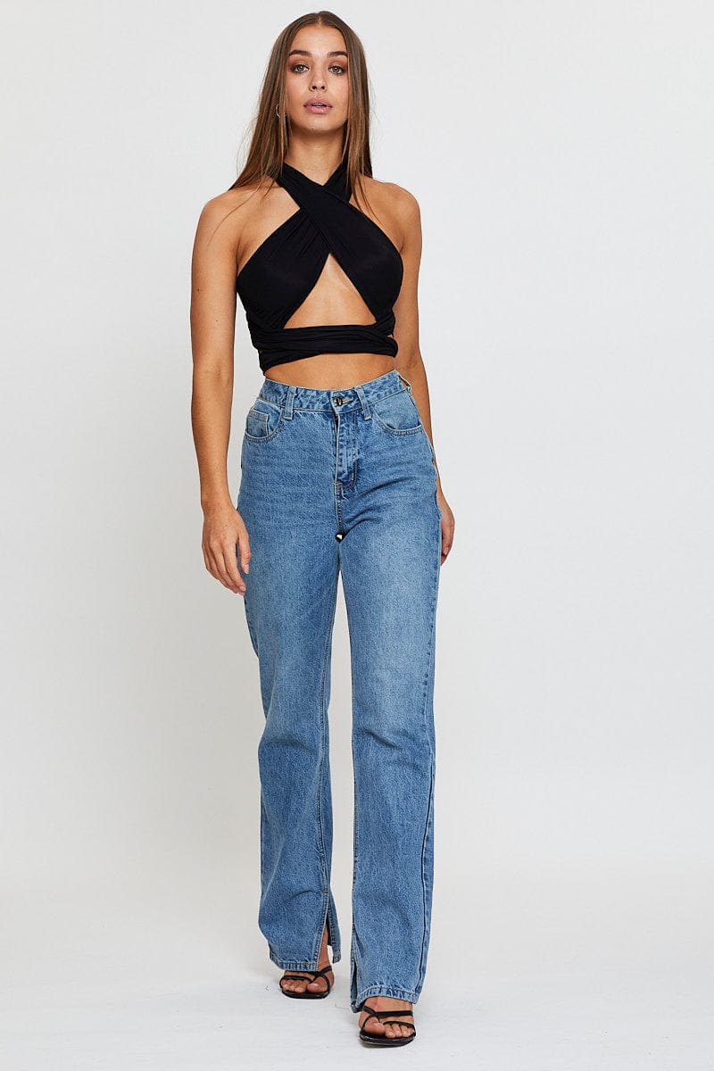 Black Crop Top Multi Way - Image 3