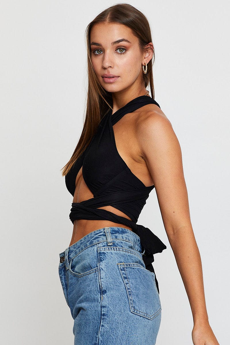 Black Crop Top Multi Way - Image 4