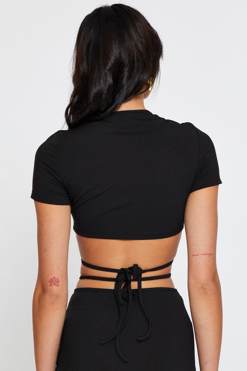 Black Crop Top Short Sleeve - Image 5