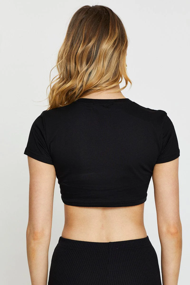 Black Crop Top Short Sleeve - Image 5