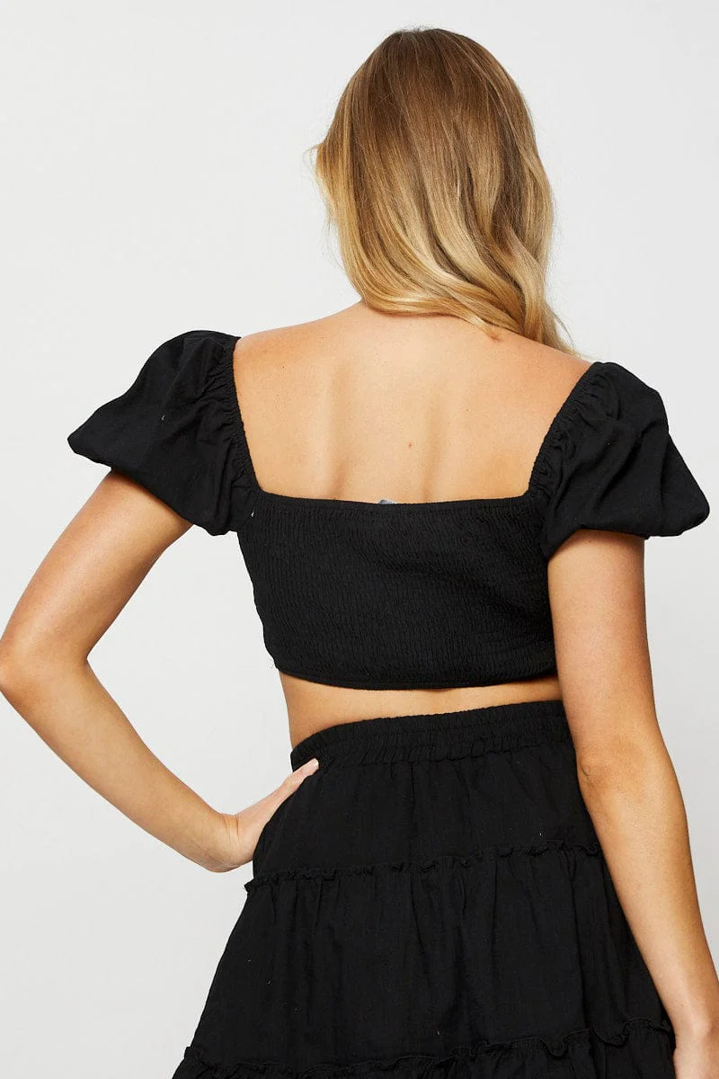 Black Crop Top Short Sleeve - Image 5