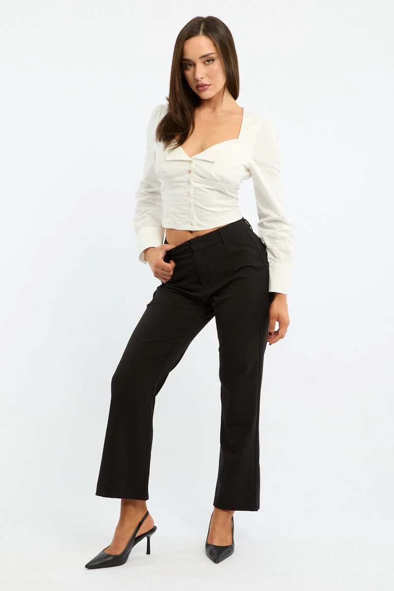 Black Cropped Pants - Image 2