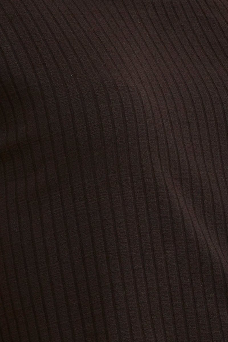 Black Cropped T-Shirt Wide Rib Crew Neck Short Sleeve - Image 6