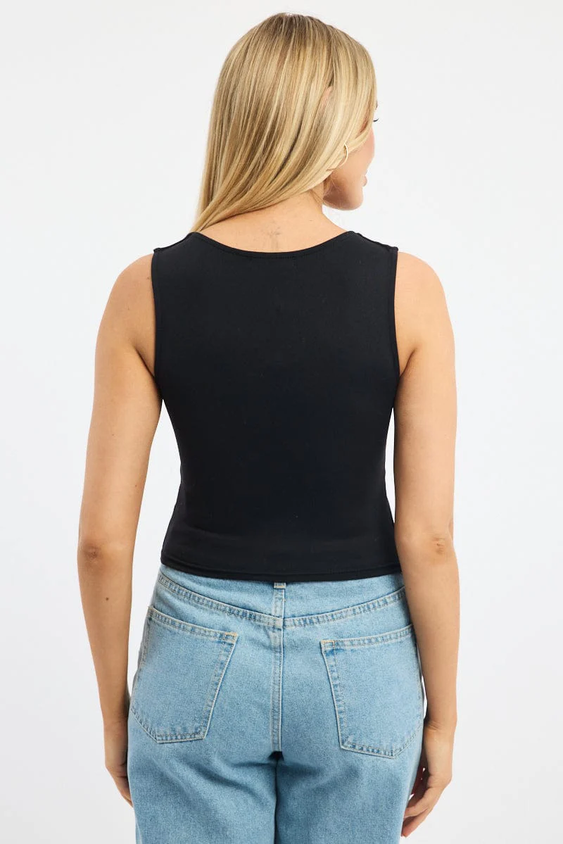 Black Crossover Top Sleeveless - Image 4