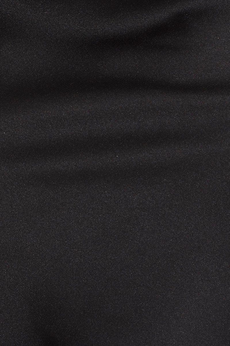 Black Designer Satin Diamante Strap Scarf Strappy Top - Image 5