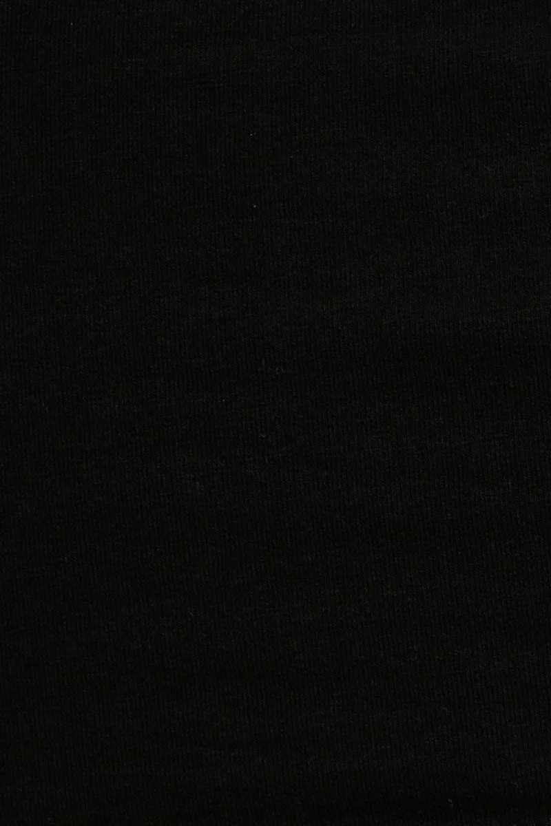 Black Drawstring Cut Out Rib Crop Top - Image 6