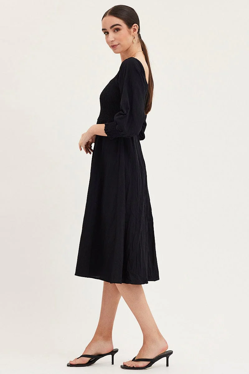 Black Dress Long Sleeve Maxi - Image 4