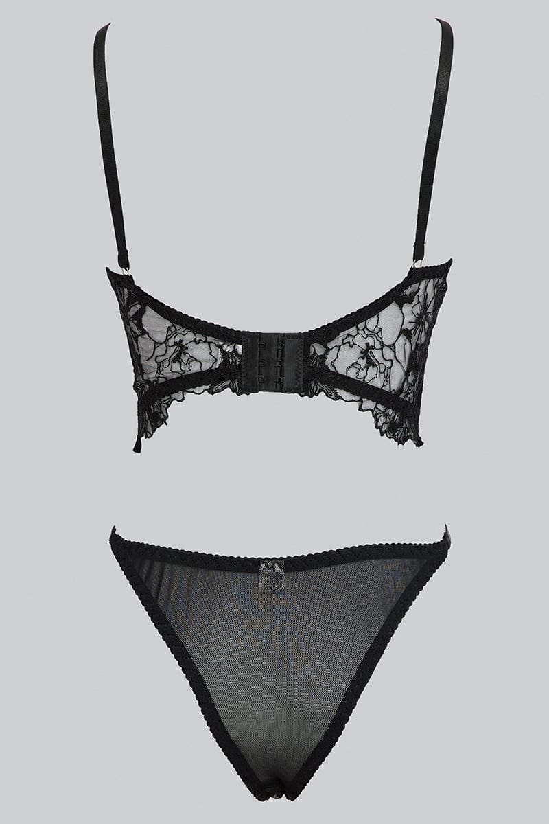 Black Embroidered Lingerie Set - Image 2